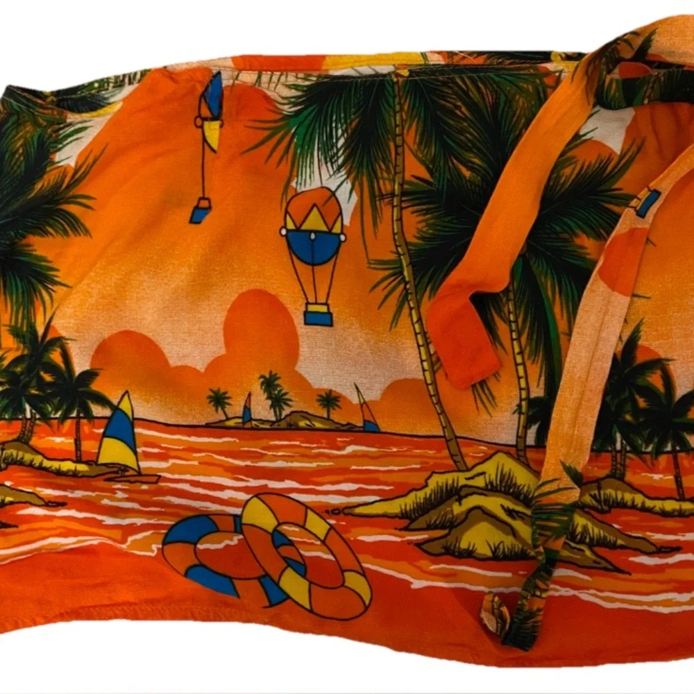 Little GIRL’S Vintage Y2K Pareo SWIMSUIT Cover-Up WRAP Skirt O/S